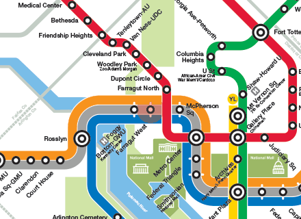 Farragut West station map