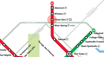 Forest Glen station map