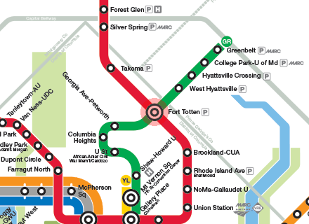 Fort Totten station map