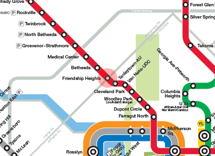 Friendship Heights station map