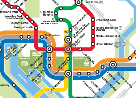 Gallery Pl-Chinatown station map