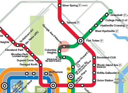 Georgia Ave-Petworth station map
