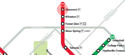 Glenmont station map