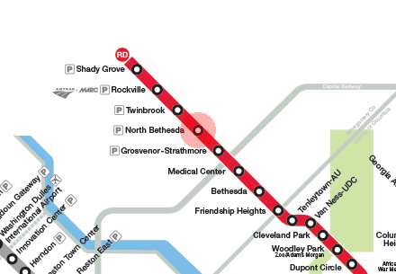 North Bethesda station map