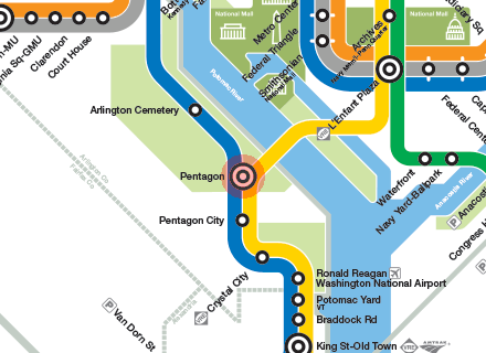 Pentagon station map