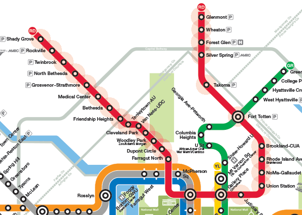 Washington Metro Red Line map
