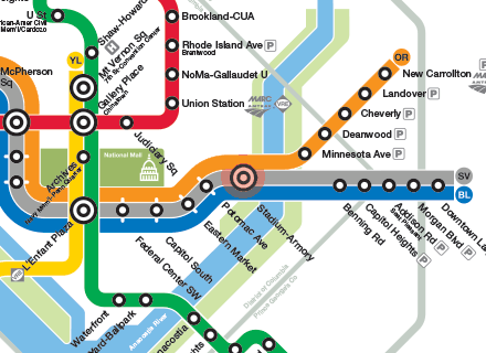 Stadium-Armory station map
