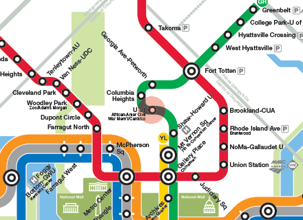 U Street / African-Amer Civil War Memorial / Cardozo station map