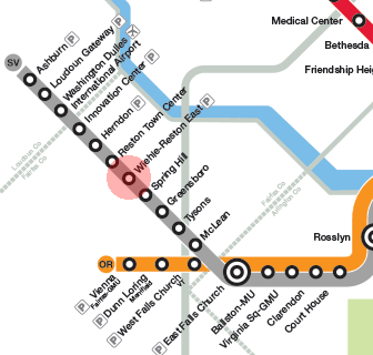 Wiehle - Reston East station map