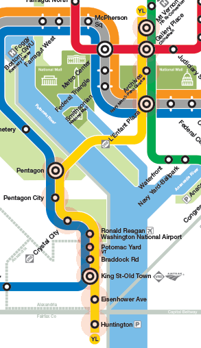 Washington Metro Yellow Line map