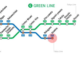 Azamino station map