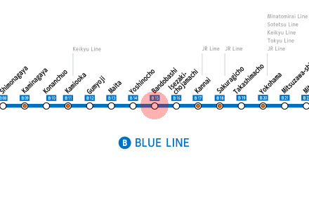 Bandobashi station map