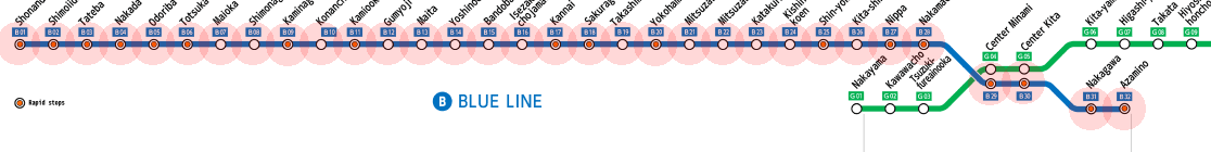 Yokohama subway Blue Line map