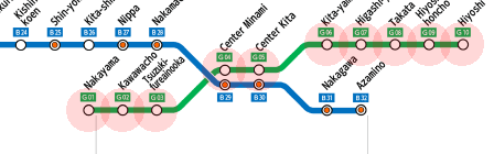 Yokohama subway Green Line map