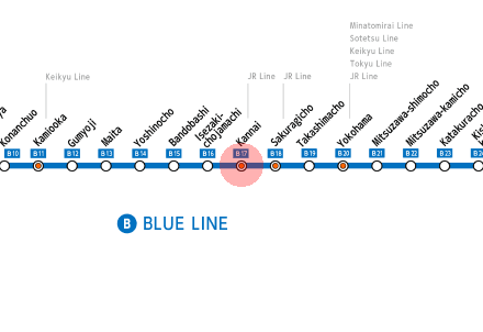 Kannai station map