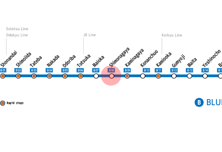 Shimonagaya station map