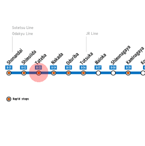 Tateba station map