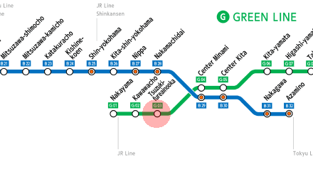 Tsuzuki-fureainooka station map