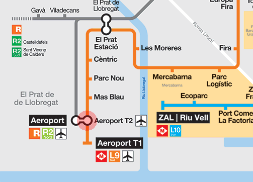 Aeroport T2 Station Map Barcelona Metro Aeroport T2 Station Map Barcelona Metro